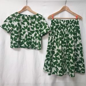 Kate Spade Garden Leaves Top & Skirt 🌿